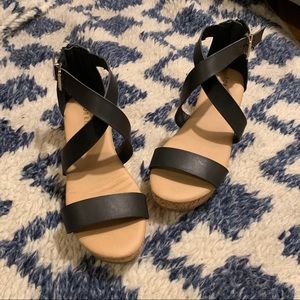 Torrid Criss Cross Strappy Cork Wedges